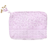 Large Quilted Pouch - Lavender Garden Floral