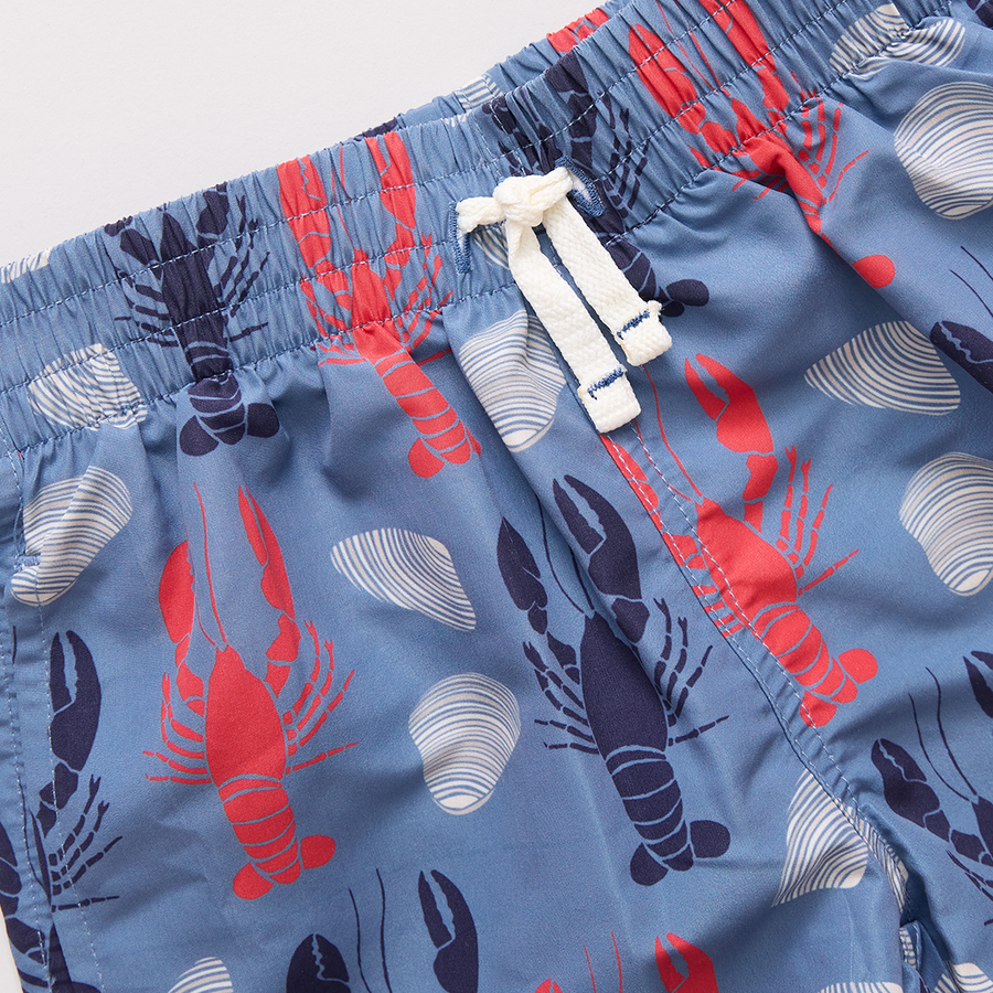 Short De Bain Et Tongs Garçon The Children's Place – Pirate Rouge Et Bleu Marine – Taille 5-6 Ans – Neuf