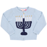 Girls Maude Sweater - Blue Menorah