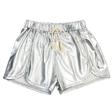 Girls Millie Metallic Short - Silver