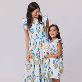 Womens Sen Dress - Blue Oversized Dandelon