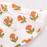 Baby Girls Sun Hat - Small Orange Bud