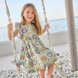 Girls Elsie Dress - Lilac Lisbon Floral