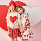 Girls Constance Sweater - Scalloped Heart