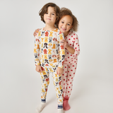 Kids Bamboo PJ Set - Small Watercolor Dogs
