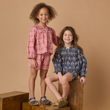 Girls Theodore Short - Navy Strawflower