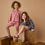 Girls Ava Top - Pink Strawflower