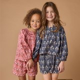 Girls Theodore Short - Navy Strawflower