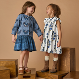 Girls Stevie Dress - Navy Buttercup Floral