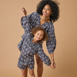 Womens Ava Top - Navy Strawflower