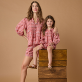 Girls Ava Top - Pink Strawflower