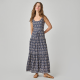 Womens Marilyn Tank Dress - Navy Strawflower