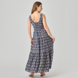 Womens Marilyn Tank Dress - Navy Strawflower