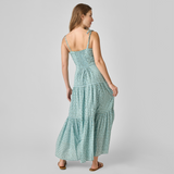 Womens Marilyn Dress - Blue Prairie Block Print