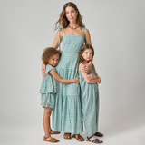 Womens Marilyn Dress - Blue Prairie Block Print
