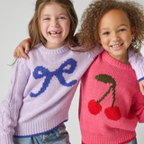 Girls Haven Sweater - Purple Bow