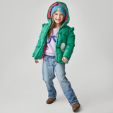 Girls Paris Puffer - Scallop Heart Pocket