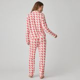 Womens Bamboo PJ Set - Pink Half Hearts