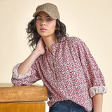 Womens Josephine Top - Burgundy Climbing Floral