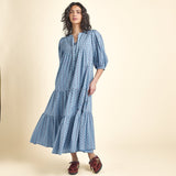 Womens Pintuck Indira Dress - Light Blue Carnation