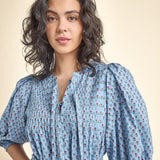 Womens Pintuck Indira Dress - Light Blue Carnation