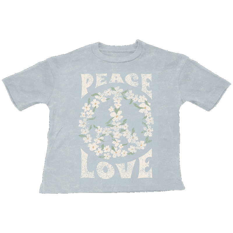 Peace and Love Super Tee - Mineral Denim