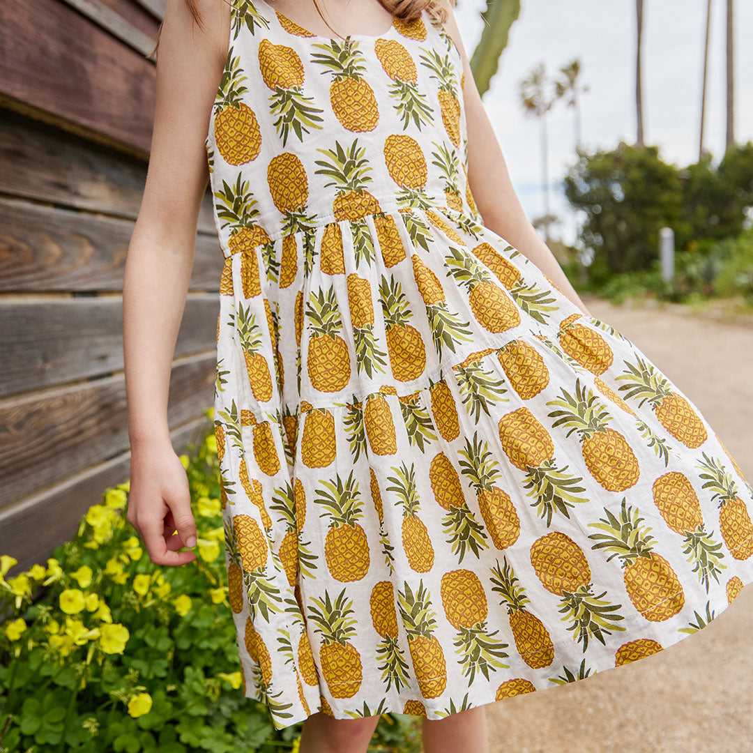 Girls Taylor Dress - Pineapple – Pink Chicken