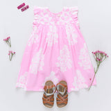 Girls Courtney Dress - Pink Bouquet Floral