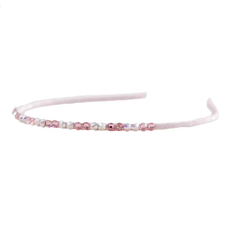 Bari Lynn Crystal Headband - Light Pink & Silver