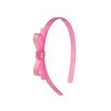 Bow Headband - Pink Satin