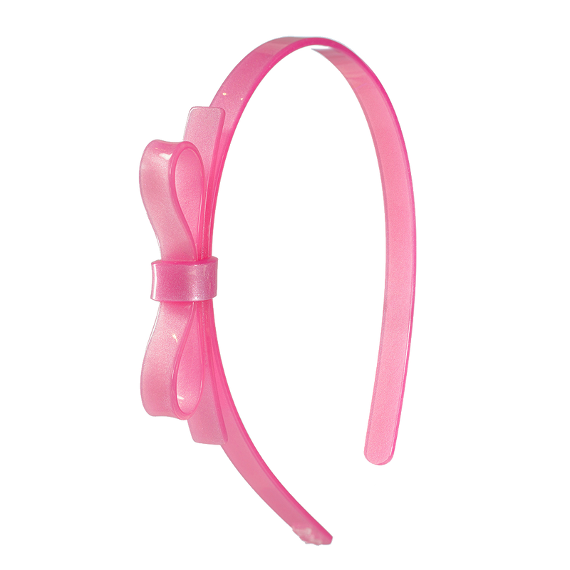Bow Headband - Pink Satin