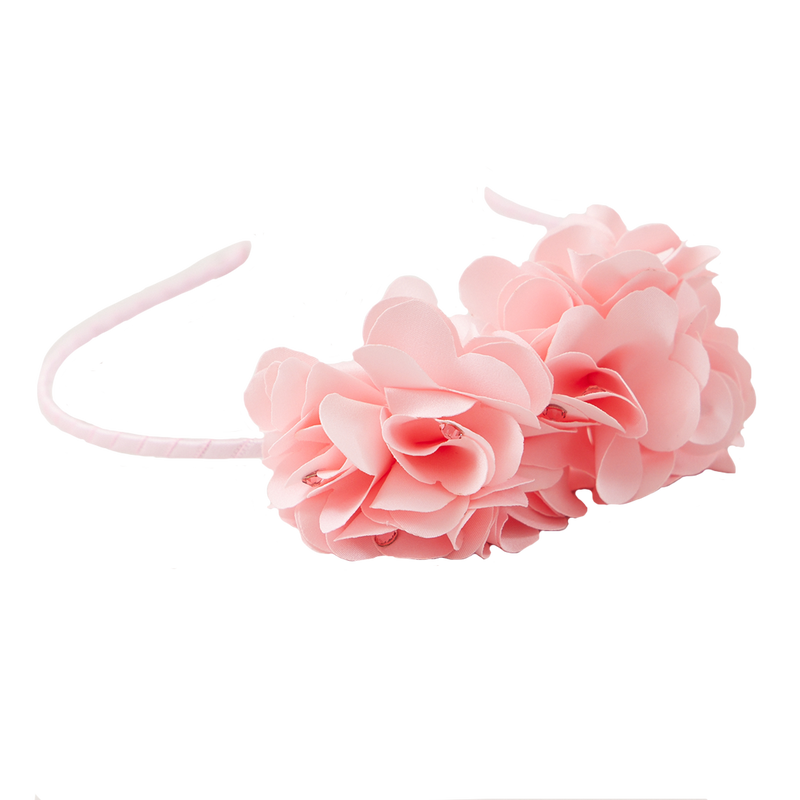 Double Cloth Flower Headband - Light Pink