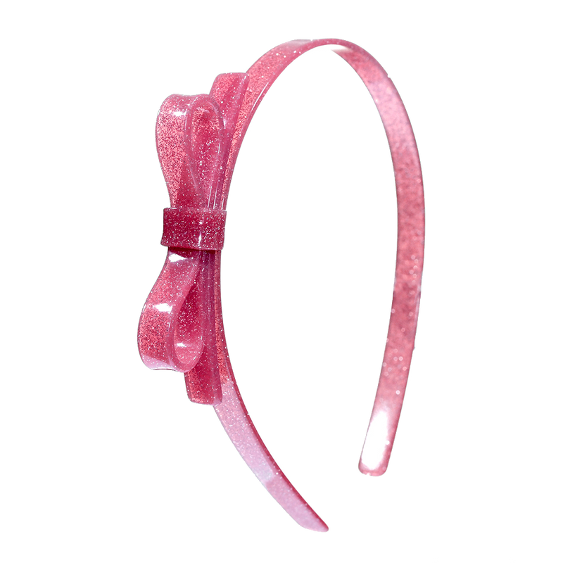 Bow Headband - Vintage Pink Glitter