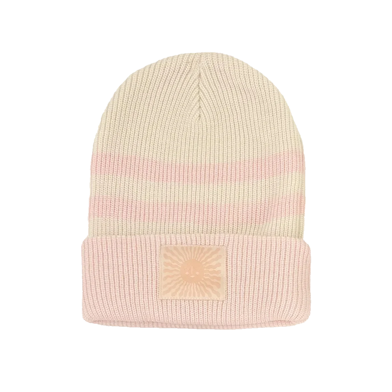 Positive Vibes Beanie - Natural/Faded Pink