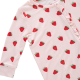 Baby Ruffle Bamboo Romper - Strawberries