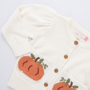 Girls Pocket Sweater - Pumpkin
