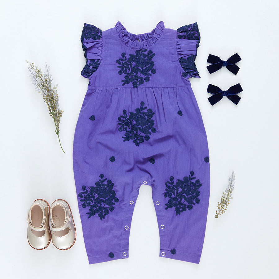 Baby Girls Jennifer Jumper - Royal Purple Embroidery