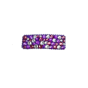 Bari Lynn Crystal Snap Clip - Pinks & Purples on Lavender