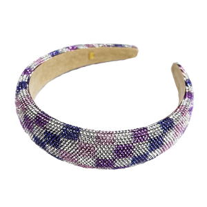 Fully Crystallized Checkerboard Purple Headband