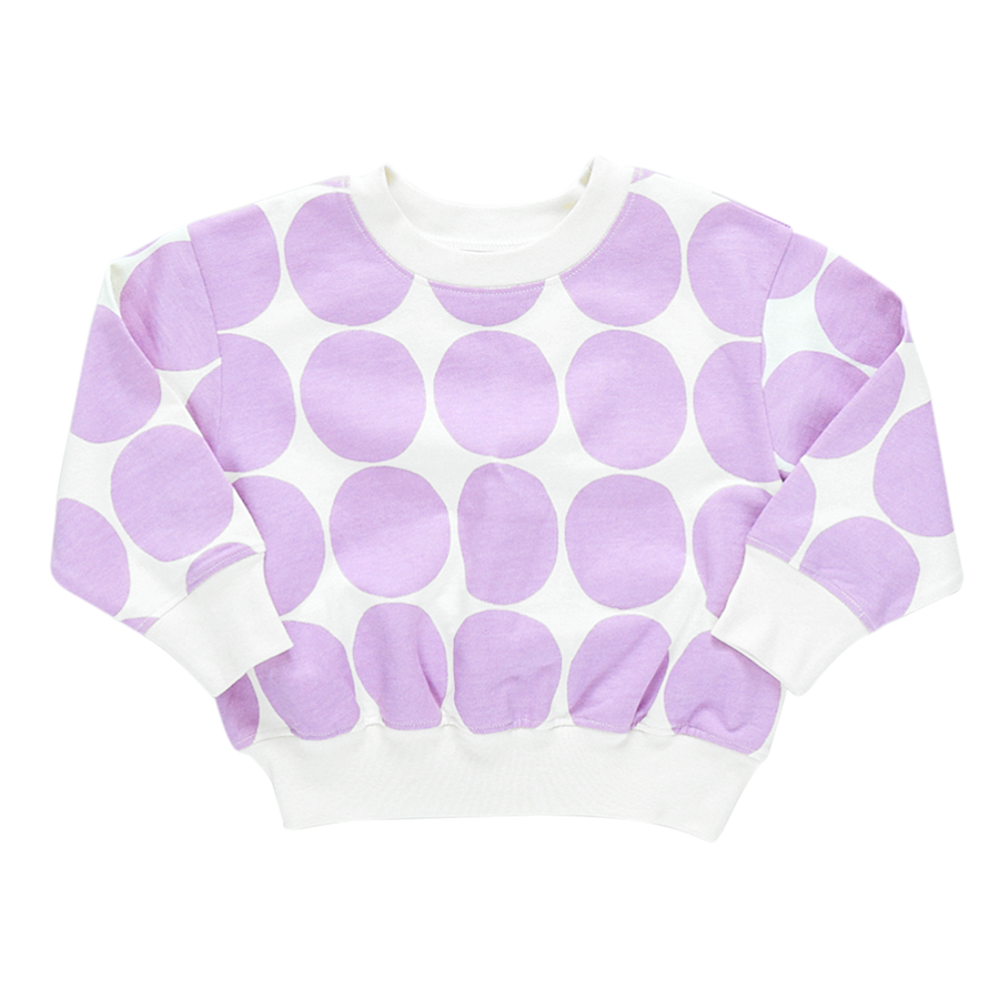 Girls Organic Sweatshirt - Lavender Dot
