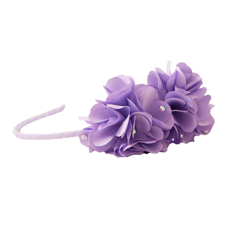 Double Cloth Flower Headband - Lavender