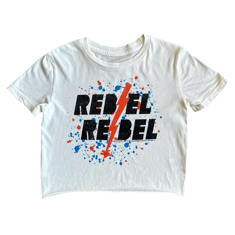 Rebel Rebel Short Sleeve Not Quite Crop Tee - Dirty White