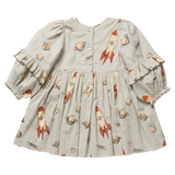 Girls Magnolia Dress - Space Rocket