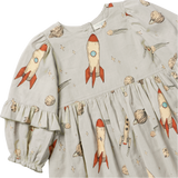Girls Magnolia Dress - Space Rocket