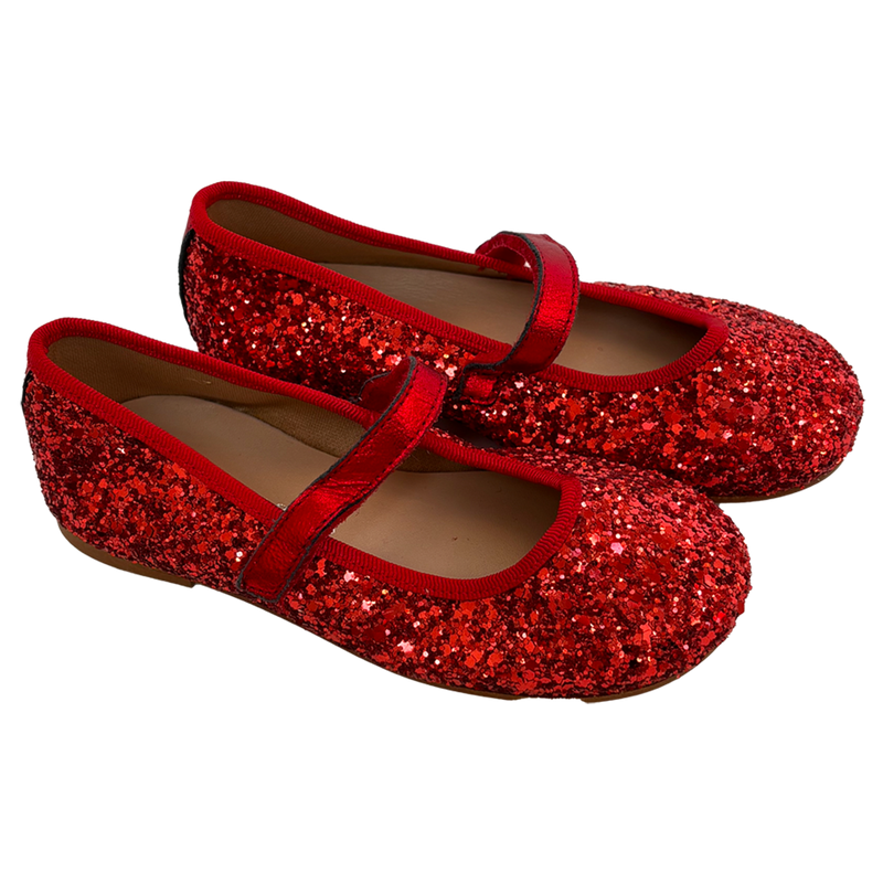 Leather Glitter Mary Jane - Rojo (Red)
