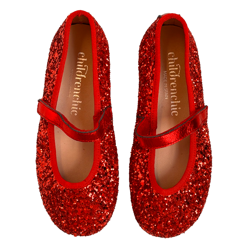 Leather Glitter Mary Jane - Rojo (Red)