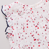 Girls Waverly Dress - Red Ditsy Stars