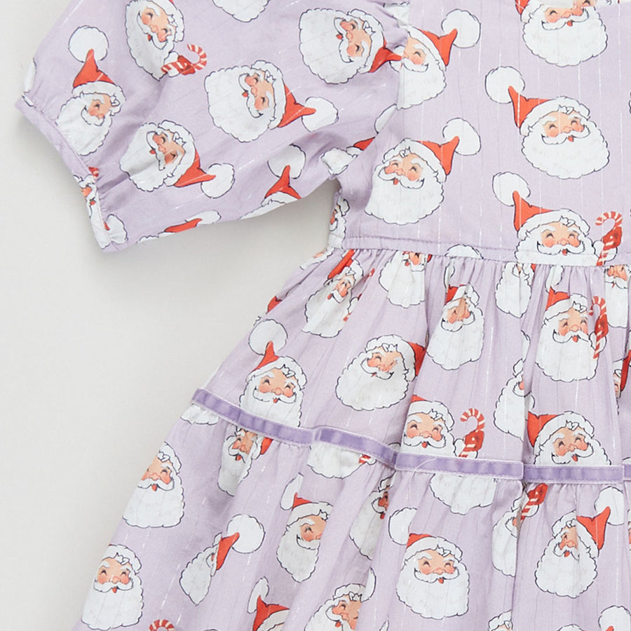 Girls Maribelle Dress - Lavender Santas