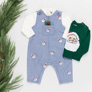 Baby Boys Organic Bodysuit - Candy Cane Embroidery