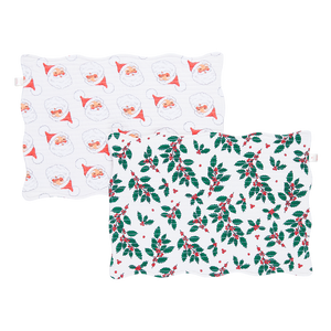 Quilted Placemat Set of 2 - Gardenia Santas / Holly